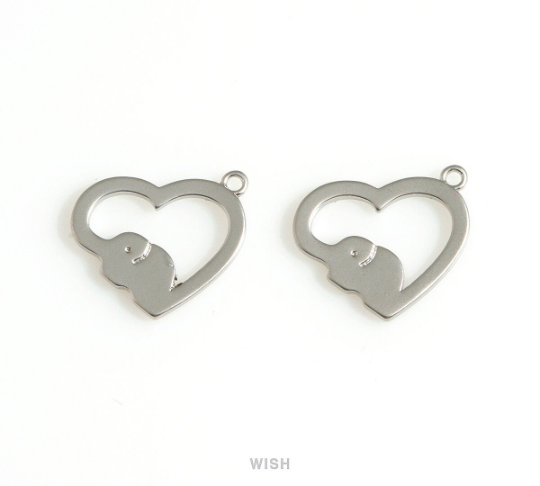 Open Heart Charm in Matte Gold, Open Heart Pendant / MMG-685-P