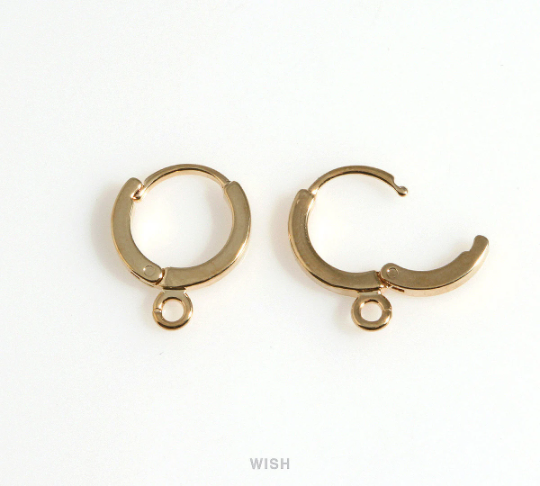 Small Clip Hoop Earrings in Rhodium, Sleeper Hoop Earrings / FRH-029-E2