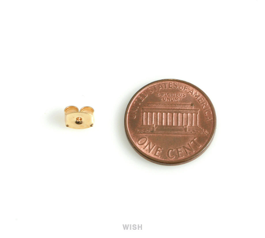 Ear Nut in Rhodium, Gold Ear Back Findings / FRH-020-N (50 pairs)