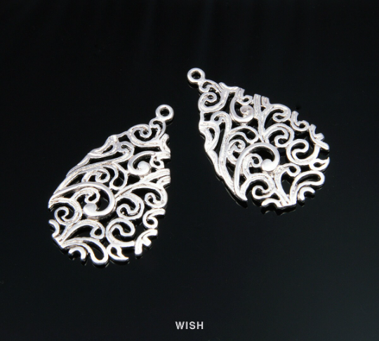 Paisley Teardrop Pendants in Matte Gold, Teardrop Charms / MMG-060-P
