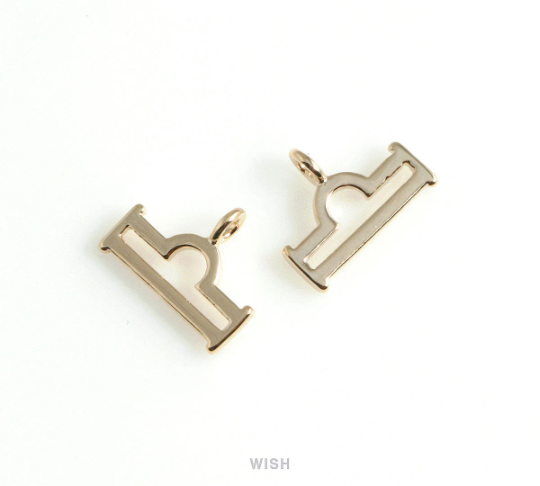 Libra Zodiac Sign Pendants in Rhodium, Zodiac Charm / MRH-453-LI