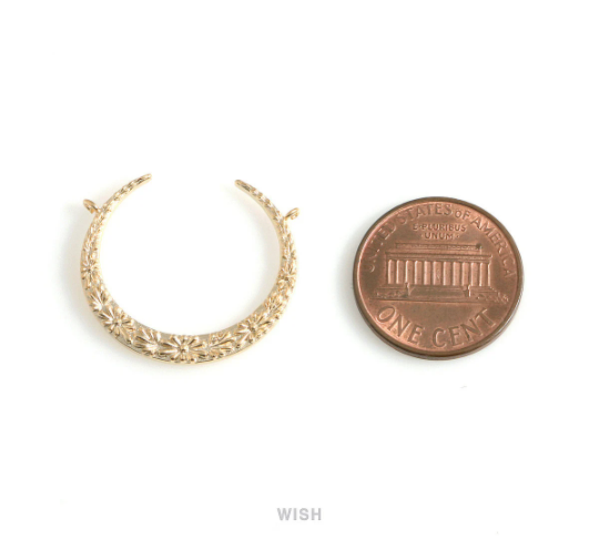 Crescent Shape Necklace Charm in Matte Gold / MMG-477-P