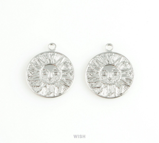 Sun Disc Pendants in Matte Gold, Sun Charm/ MMG-403-P