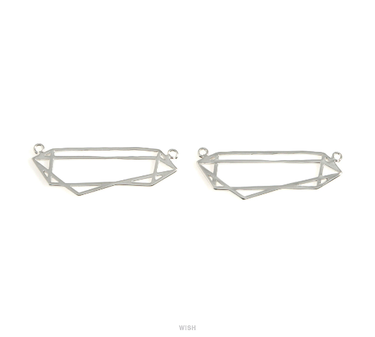 Geometric Charm in Gold, Open Geometric Necklace Pendants / MG-628-P