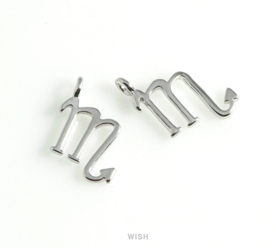 Scorpio Zodiac Sign Pendants in Gold, Zodiac Charm / MG-453-SC