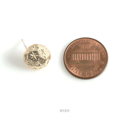 Shining Star Dome Stud Earrings in Matte Gold, Shining Star Stud Earrings / MMG-464-E