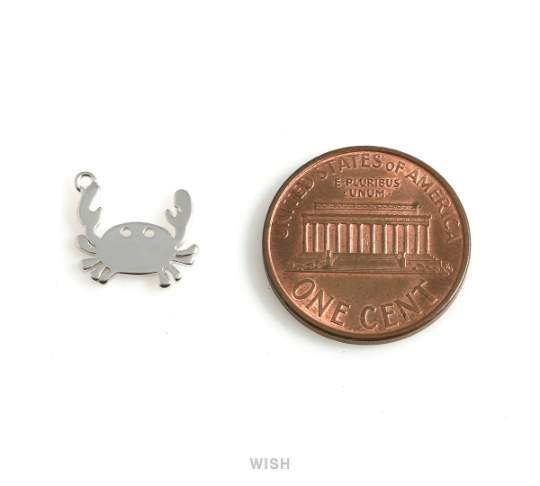 Crab Pendants in Matte Gold, Gold Crab Charm / MMG-491-P