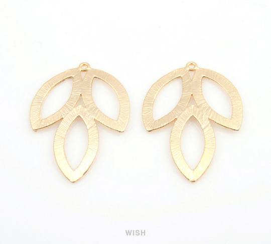 3 Marquise Pendants in Matte Rhodium, Marquise Charm / MMRH-180-P