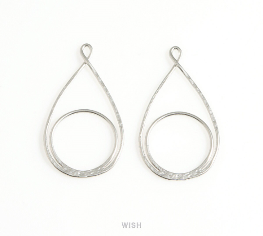 Open Drop Charm in Matte Gold, Open Teardrop Pendant / MMG-686-P