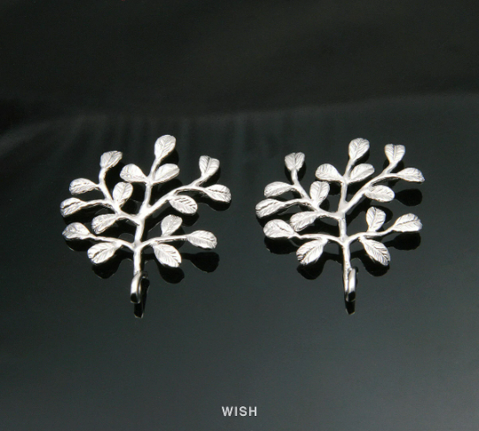 Leaves and Branch Pendant in Matte Gold, Tree Charm /MMG-258-P