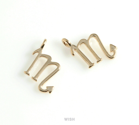 Scorpio Zodiac Sign Pendants in Rose Gold, Zodiac Charm / MRG-453-SC