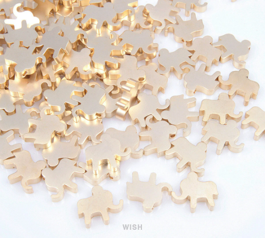Elephant Beads Pendants in Matte Gold, Elephant Beads /MMG-093-B