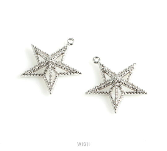 Star Pendants in Gold, Solid Star Charm / MG-450-P