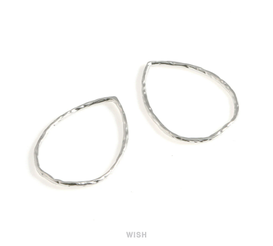 Hammered Teardrop Pendant in Matte Gold, Hammered Drop Charm / MMG-643-P