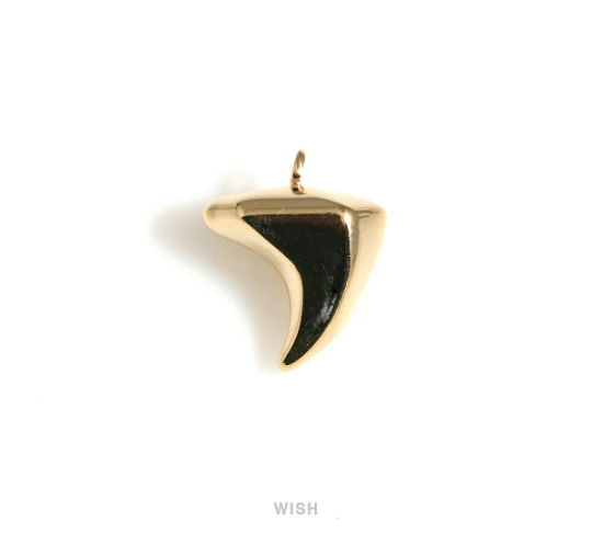 Tooth Shape Pendants in Gold, Tooth Shape Charms / MG-693-P