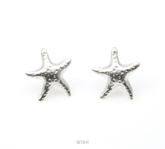 Starfish Stud Earrings in Matte Gold, Starfish Ear Studs / MMG-311-E