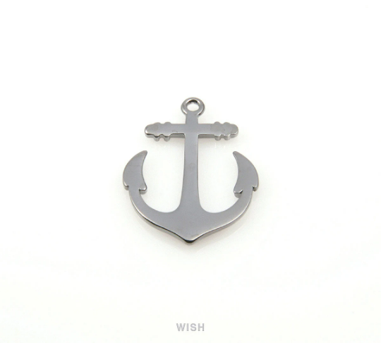 Large Anchor Pendants in Gunmetal, Anchor Charms / MGM-144-P