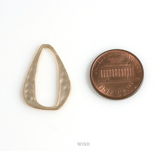 Hammered Open Drop in Matte Rose Gold, Space Drop Connector  / MMRG-648-P