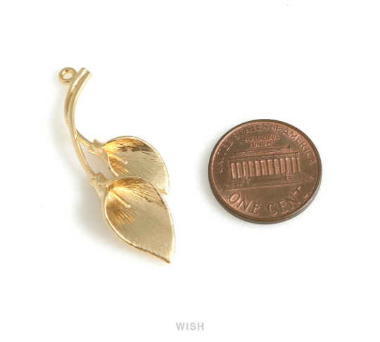 Double Lily Pendants in Matte Rhodium, Lily Petal Charms / MMRH-658-P