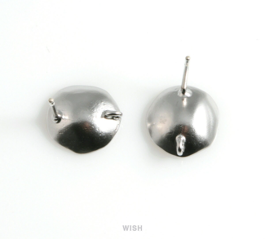 Concave Stud Earrings in Matt Rhodium, Concave Studs / MMRH-481-E