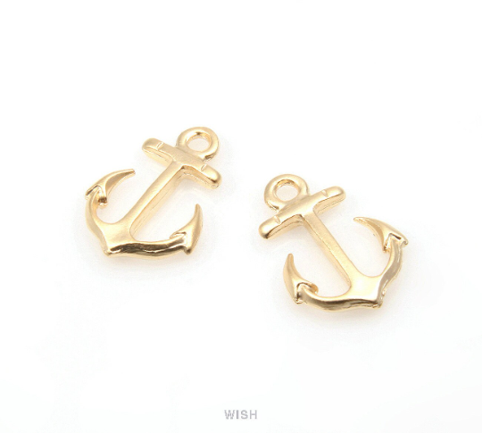 Anchor Pendant in Matte Rhodium, Small Anchor / MMRH-296-P (4pcs)
