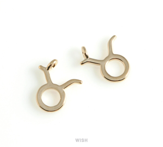 Taurus Zodiac Sign Pendants in Rose Gold, Zodiac Charm / MRG-453-TA