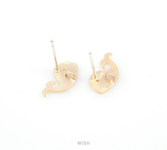 Whale Stud Earrings in Matte Gold, Whale Earposts / MMG-104-E