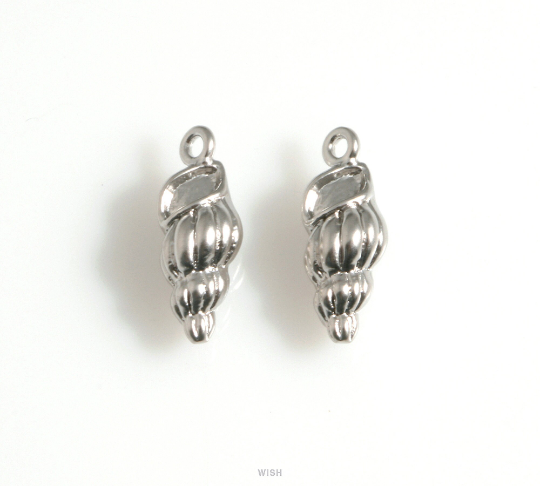 Seashell Pendant in Matte Gold, Seashell Charm / MMG-625-P