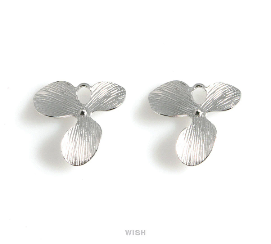 Orchid Flower Petal Connectors in Matte Rose Gold, Floral Charms / MMRG-035-C