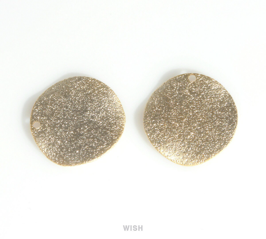Hammered Disc Pendants in Matte Rhodium, Hammered Disc Charm /  MMRH-421-P (4pcs)
