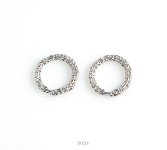 Rope Circle Pendants in Matte Gold, Straw Rope Circle Charms / MMG-578-P