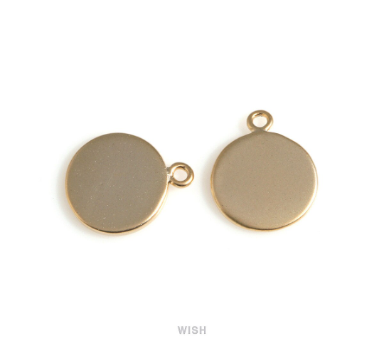 Coin Pendants in Matte Gold, Coin Charms / MMG-696-P