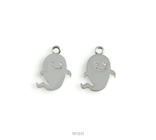 Ghost Pendants in Gold, Halloween Ghost Charm / MG-471-P