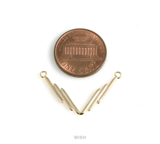 Chevron Pendants in Matt Rhodium, V shape Charm /MMRH-552-P