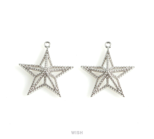 Star Pendants in Gold, Solid Star Charm / MG-450-P