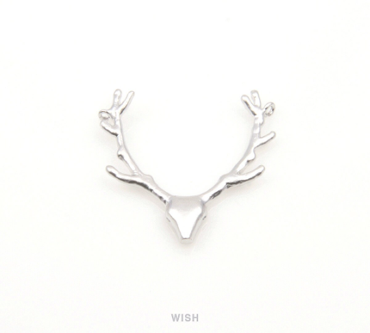 Reindeer Antler Pendants in Matte Gold, Antler Charm / MMG-178-P