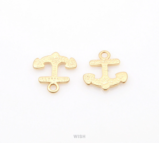 Dainty Anchor Pendant in Matte Rhodium, Anchor Charm / MMRH-277-P