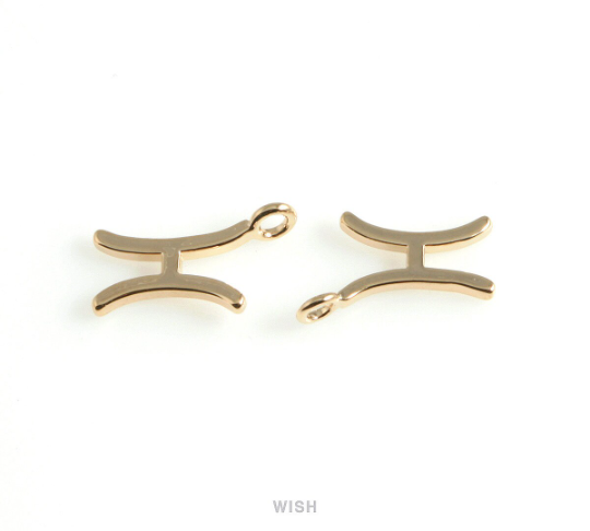 Pisces Zodiac Sign Pendants in Rose Gold, Zodiac Charm / MRG-453-PI