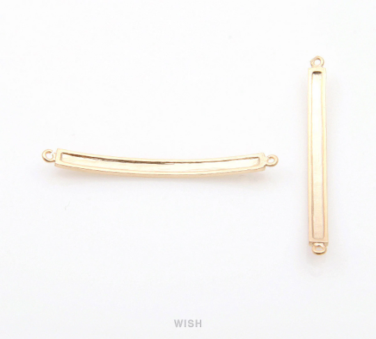 Curved Bar Pendant in Matte Gold, Curved Bar Charm / MMG-263-P