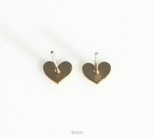 Heart Stud Earrings in Matte Gold, Heart Ear Studs / MMG-417-E