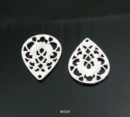 Paisley Drop Pendant in Matte Gold, Paisley Teardrop Charm / MMG-308-P (4pcs)