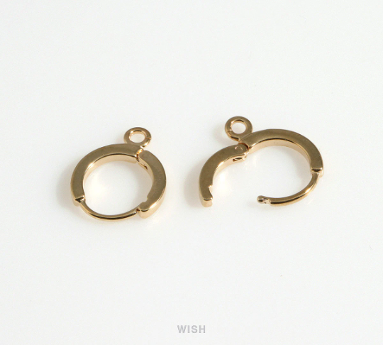 Small Clip Hoop Earrings in Rhodium, Sleeper Hoop Earrings / FRH-029-E2