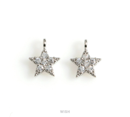 Cubic Zirconia Star Pendant in Gold, CZ Star Charm / CG-089-P