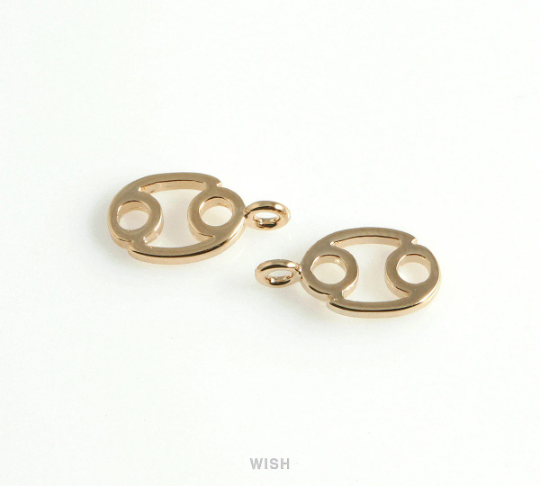 Cancer Zodiac Sign Pendants in Rose Gold, Zodiac Charm / MRG-453-CA