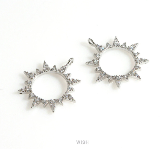 The Sun Pendants with Cubic Zirconia in Gold / CG-090-P2
