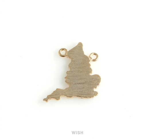 England Map Pendants in Matte Rhodium, United Kingdom Map Charm / MMRH-452-P
