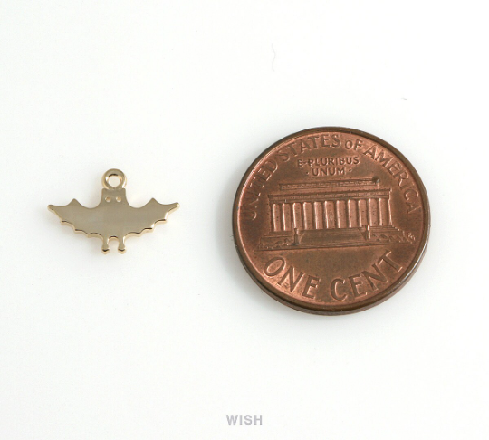 Bat Pendants in Rhodium, Halloween Bat Charm / MRH-468-P