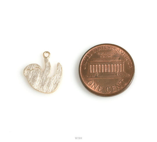 Sloth Pendant in Matte Rhodium, Sloth Charm / MMRH-616-P