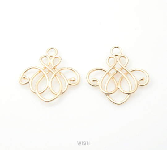 Chandelier Theme Pendants in Matte Rhodium, Chandelier Charms / MMRH-176-P