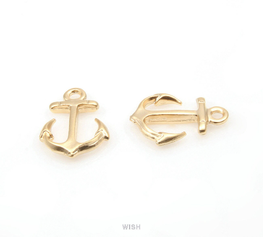 Anchor Pendant in Matte Rhodium, Small Anchor / MMRH-296-P (4pcs)